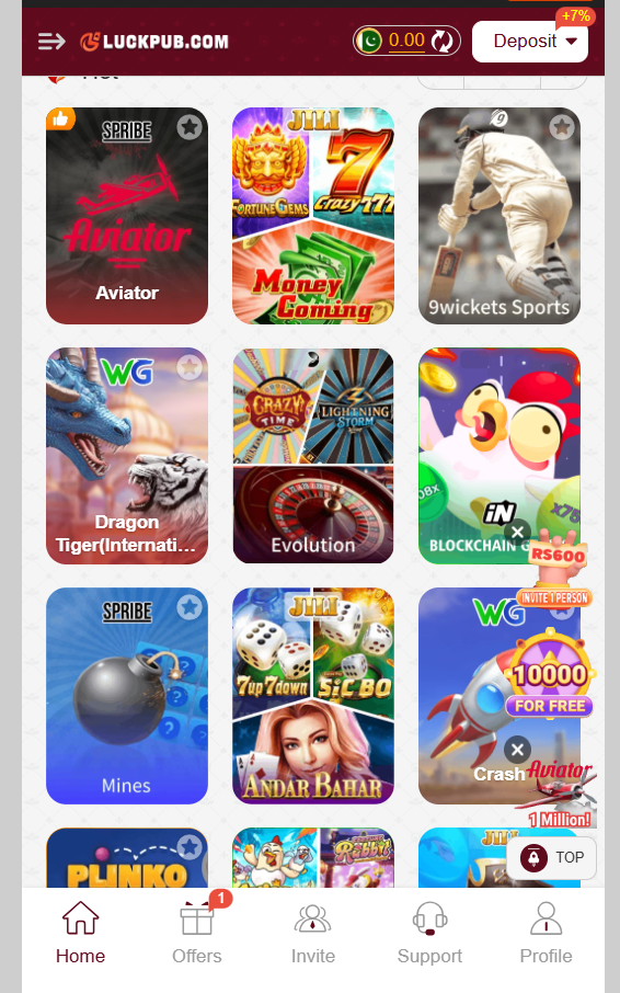 LuckPub Game Features